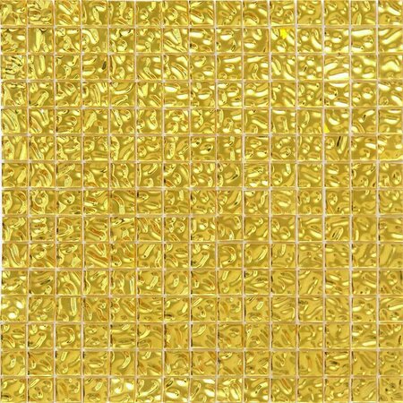 APOLLO TILE Altin 12 in. x 12 in. Glossy Shimmer Gold Glass Mosaic Wall and Floor Tile 20 sq. ft./case, 20PK APLFG028820YA